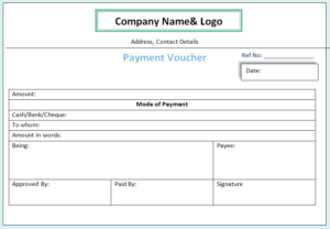 Payment Voucher Format in Word | Cash | Bank | Advance